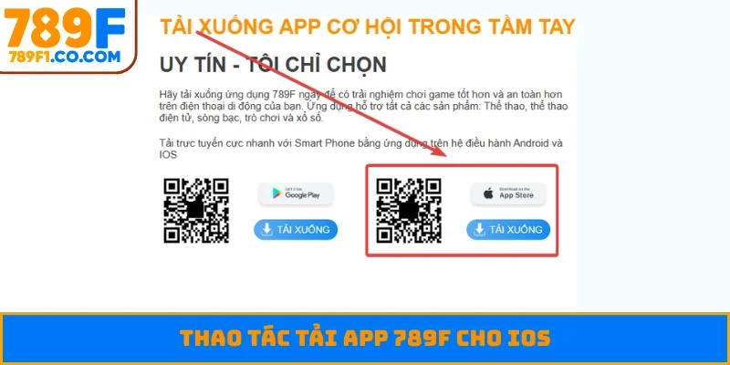 Thao tác tải app 789F cho iOS
